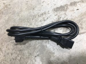 14 AWG power cord, black, 15 amp with molded ends, part E00120-00