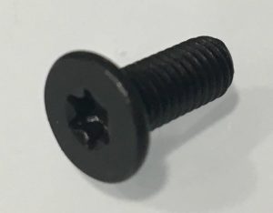 M5 x 12mm screw, flat head with T20 Torx drive, stainless steel, Blue Alpine part F00106-00