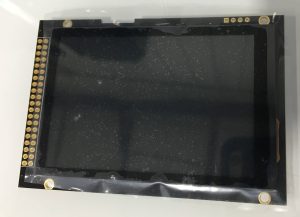 3.5 inch touch screen, bare TFT LCD panel with pin header along one edge, Blue Alpine E00107-00