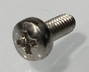 M2.5 x 6mm pan head Phillips stainless screw, Blue Alpine F00110-00