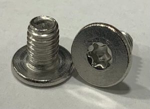 M4 x 6mm countersunk screw, T20, stainless, part F00113-00